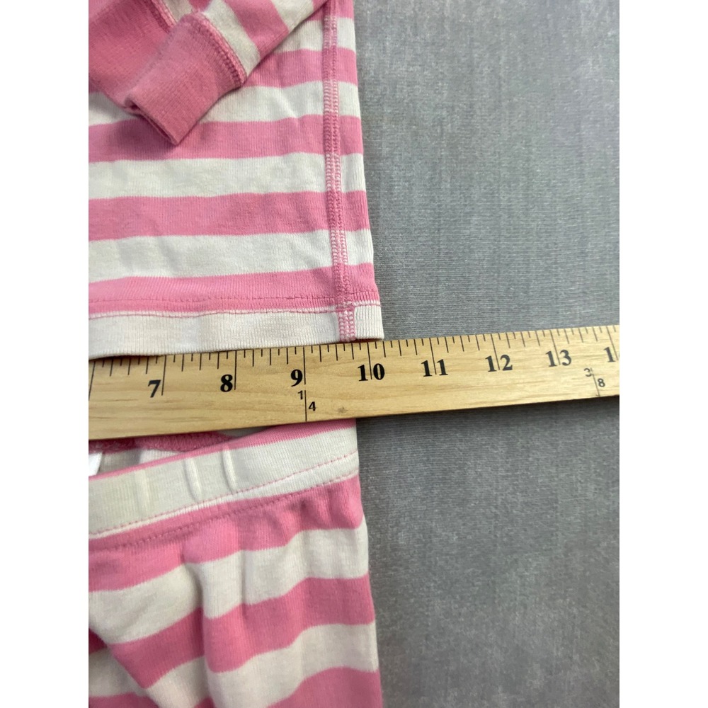 Hanna Andersson Kids Pink White Striped Organic Cotton Pajama Set Size 110 US 5 - Picture 2 of 6